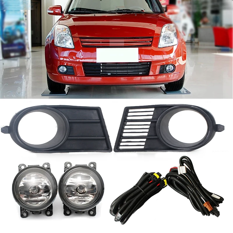 Voor Suzuki Swift 2005-2010 Auto Voorbumper Mistlichtdraden Harnas Halogeen Mistlicht Mistlamp Cover Frame