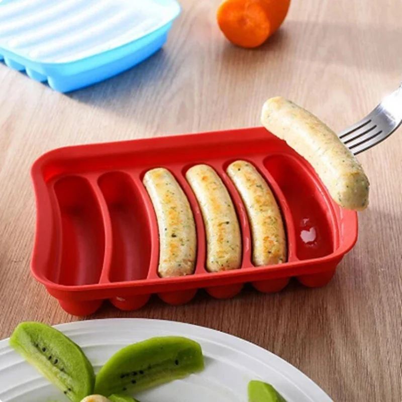 BEAU-Silicone Sausage Maker Mold DIY Silicone Handmade Hamburger Hot Dog Mold Reusable Kitchen Accessories Gadget