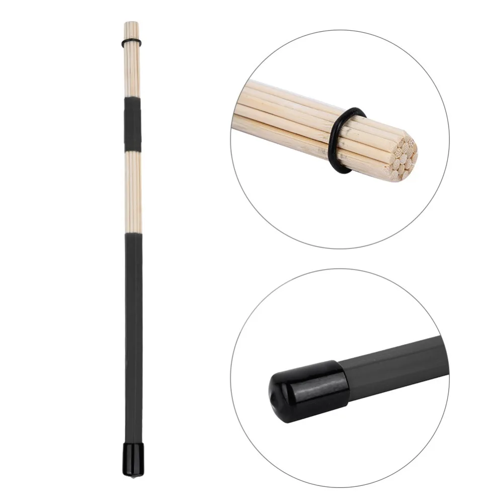 4pairs Durable Wood Drumsticks Bundle Black/Green/Red/Yellow Wood Drumsticks Drum Brushes Jazz Music