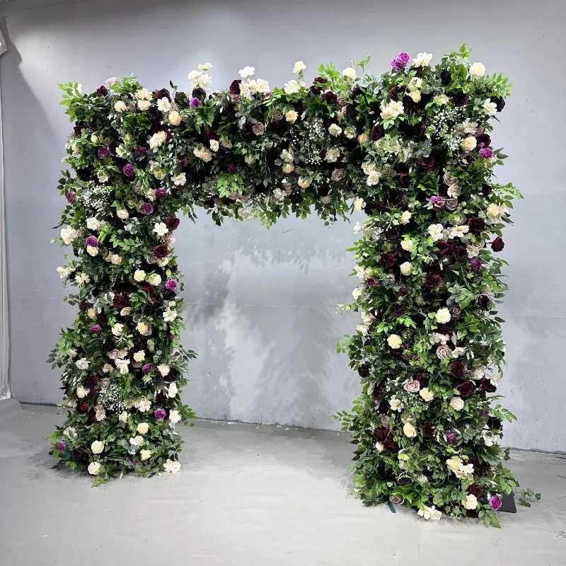 New Arrival High Quality Green Roses Orchid Wedding Decorations Factory Direct Sale Square Shaped Arch for Wedding