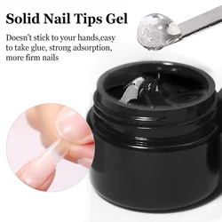 LIMEGIRL Solid UV Nail Gel Glue for Soft Gel Nail Tips Clear Acrylic Nail Tips Solid Gel Nail Glue for Press On Nails Fake Nails