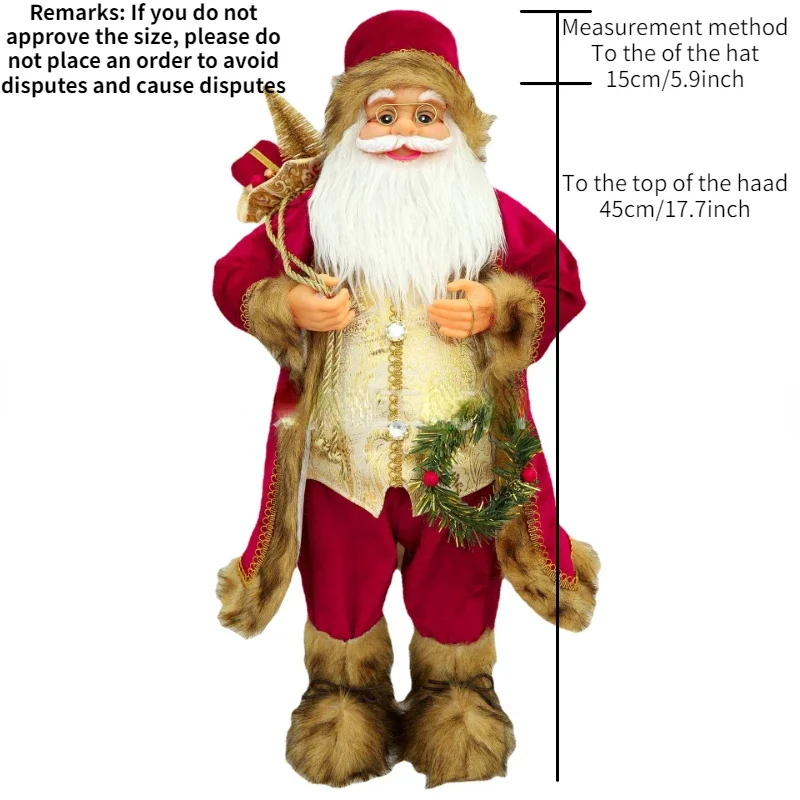 Big Santa Claus Dolls Xmas Pendants 2024 Merry Christmas Tree Decor for Home Kids Naviidad Presents Noel Gifts Natal