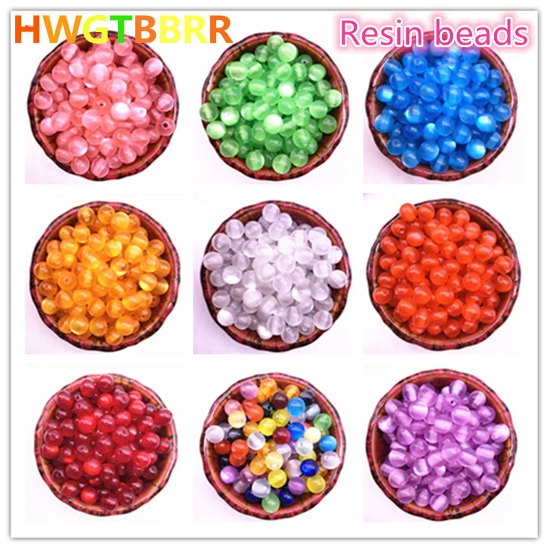 

50-200pcs 8mm Imitation Natural Opal Beads Round Resin Spacer Beads for Jewelry Making DIY Bracelet Accessories