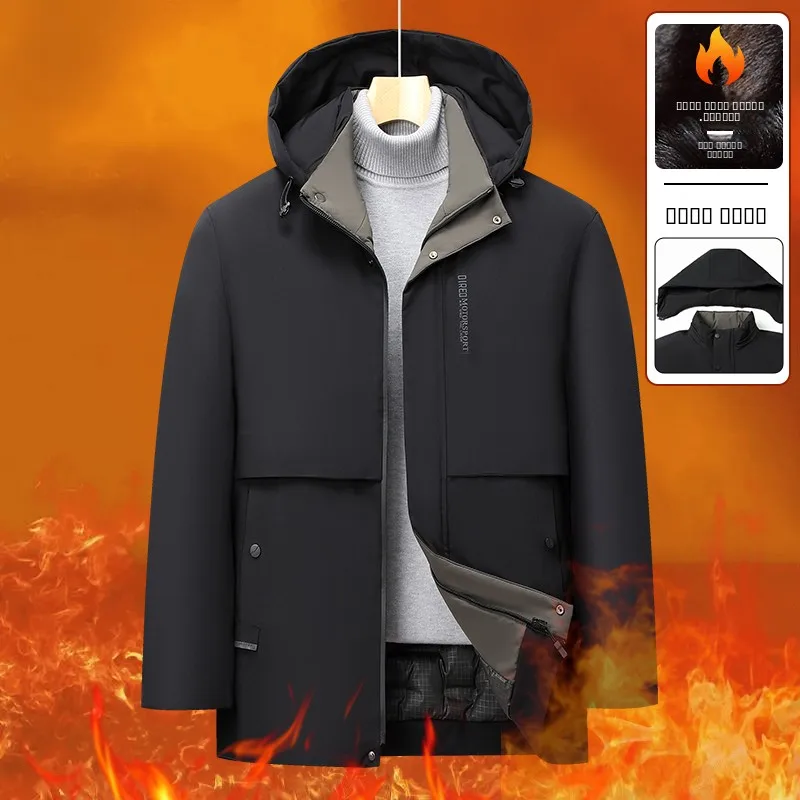 

Мужская зимняя утепленная куртка из хлопка на флисовой подкладке, теплая, модная, приталенного кроя, с длинными рукавами, на молнии, цветное пальто