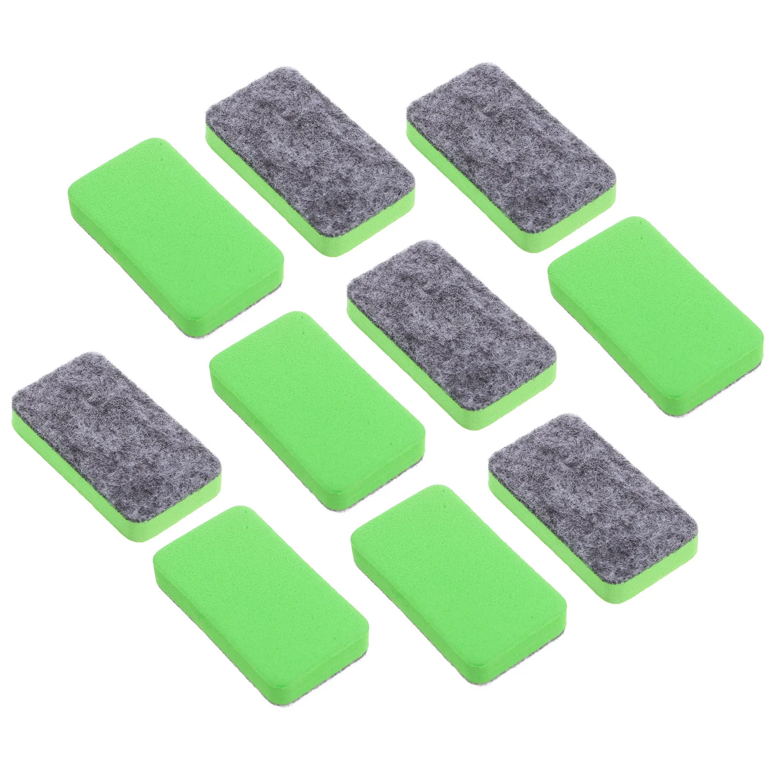 10Pcs Whiteboard Erasers Reusable Dry Erasing Tool Smooth Non-Scratch for Office School Training Institution Chalkboards