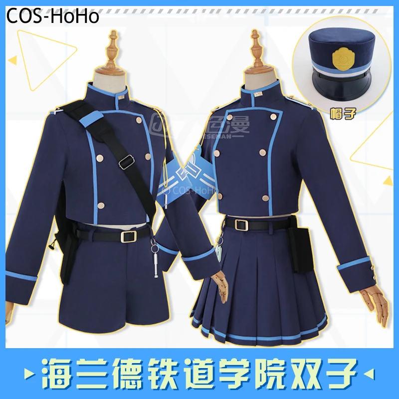 COS-HoHo Blue Archive Railway Academy Tachibana Hikari/Tachibana Nozomi Lovely Uniform Cosplay Costume Halloween Party Outfit