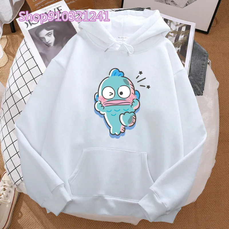 Hangyodon-Hoodies gráficos para mulheres, desenhos animados fofos, capuz casual, moletom engraçado, tops kawaii, roupas femininas, moda