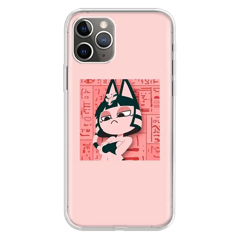 Coque de téléphone en silicone souple Cartoon Ankha, coque pour Apple iPhone 11, 12, Mini, 14, 15, Ultra, 13 Pro, Poly, X, XS Max, 7 Plus, 8, 6S, SE