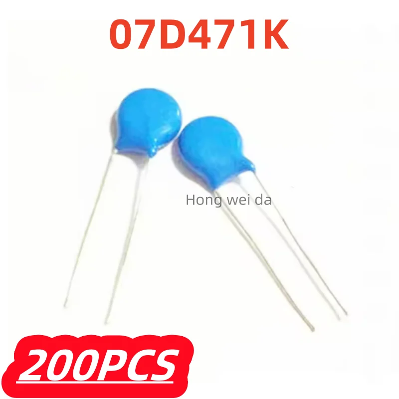 200Pcs/lot 100% New 07D471K Voltage Dependent Resistor VDR 07D-471K Varistor Resistor 7D471K