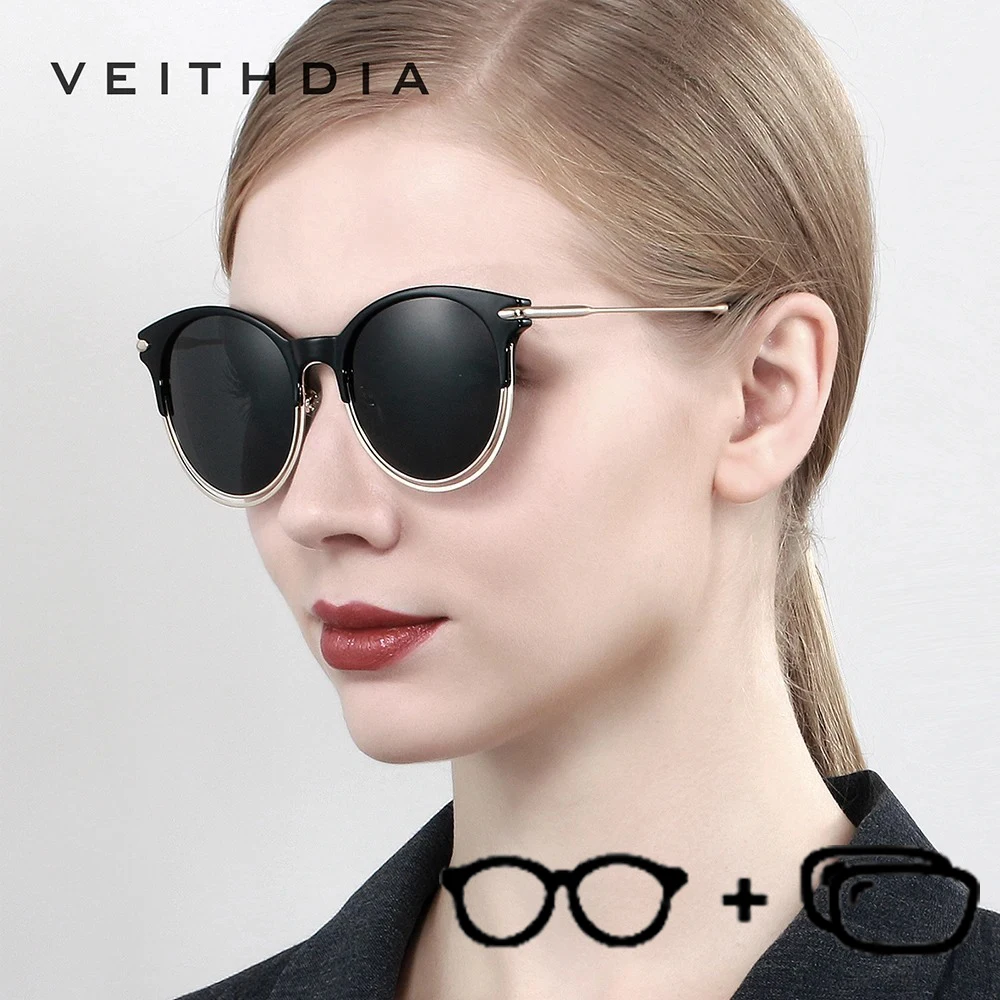 

VEITHDIA, новый стиль, женские солнцезащитные очки по рецепту, поляризационные UV400, зеркальные линзы TR90, оправа в стиле ретро, очки для женщин PJ3029