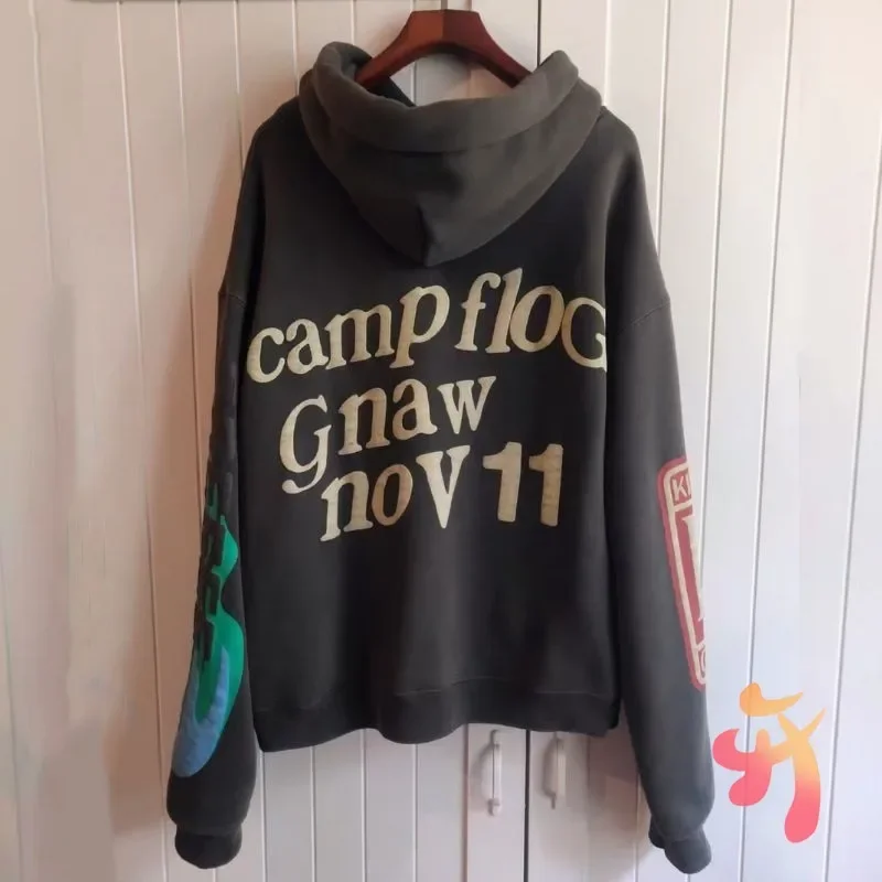 Hiphop Street Oversized CPFM KANYE WEST Hoodie Lucky Me I See Ghosts Letter Graffiti Foam Print Hoodys Men Women