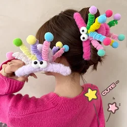 Cute Plush Twisting Stick Hair Kids Claw Hair Clip Big Eyes Cute Sweet Barrette Girls Headwear Children Baby Hair Accessories