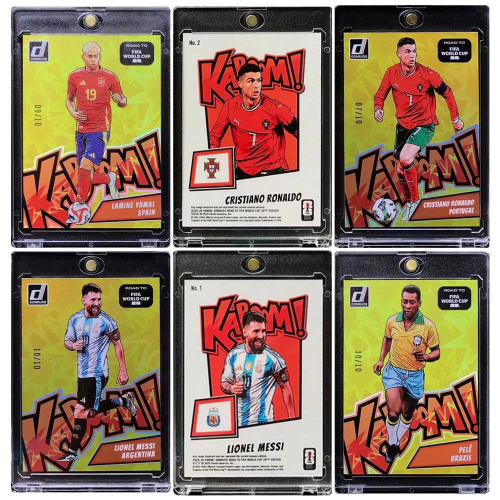 

DIY homemade 2025 kaboom World Cup Messi Ronaldo Pele Neymar Refraction Sparkle Collectible Card soccer birthday Christmas gift