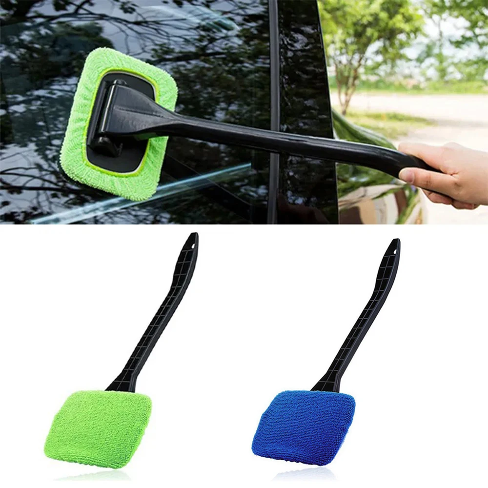 Car Window Cleaner Brush Kit Windshield Cleaning Wash Tool Inside Interior Auto Glass Mist Wiper With Long Handle Accessories