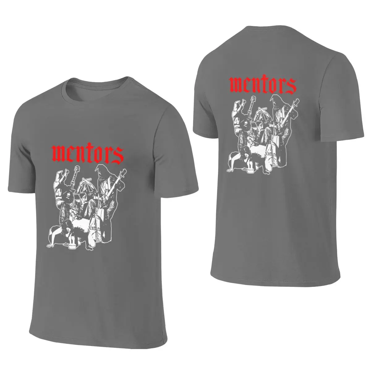 Red Typography Shock Rock Band Hong Kong Style Reversible T-shirt Artistic Girl Travel Must-Have Women's T-shirts