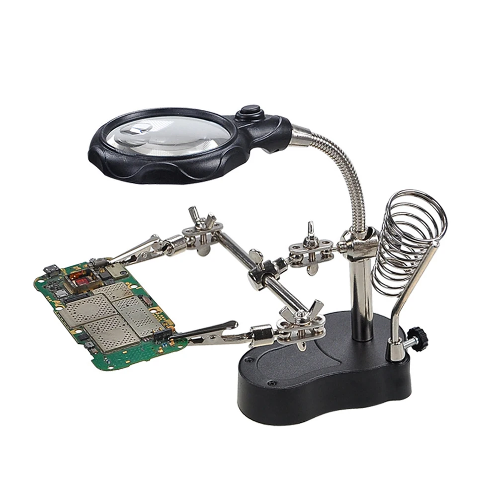 Magnifying Glass for Electronic Repair Third Hand for Soldering With Magnifying Magnifying Glass With Professional Led Light