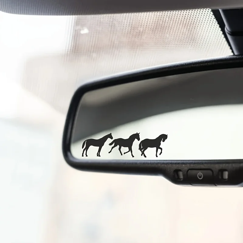 2pcs/sheet Rearview Mirror Sticker, Tiny Horses Sticker, Small Decal Horse, Laptop Car Boat Suv Truck