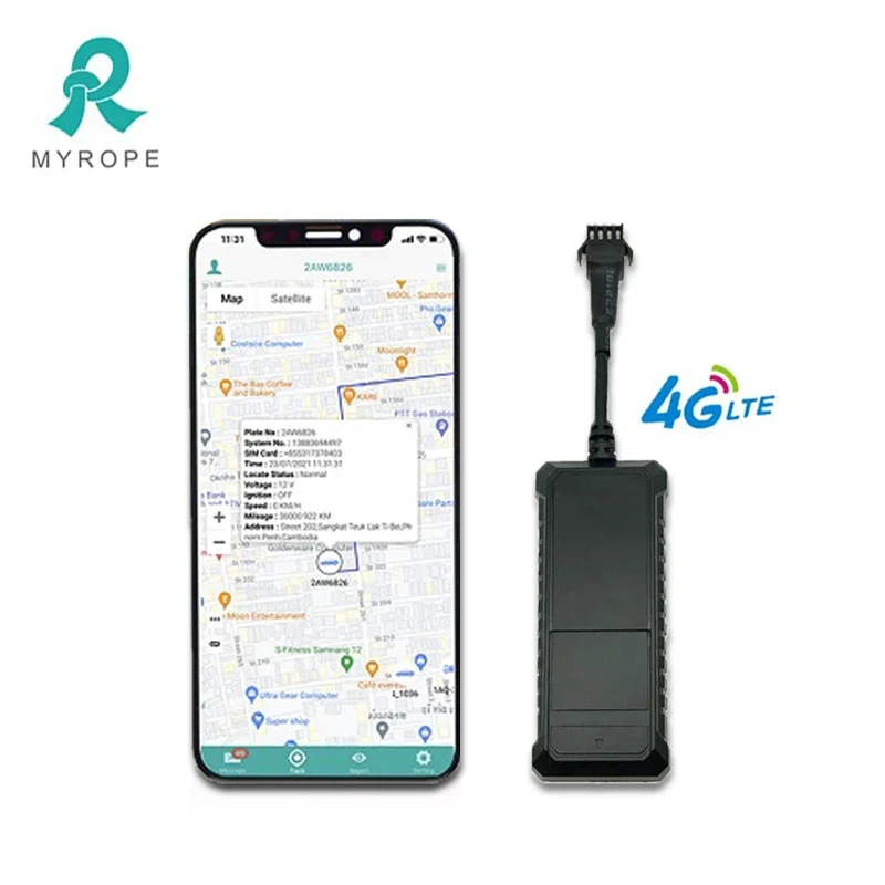 جهاز تتبع GPS 4G LTE ACC كشف الإشعال جهاز تعقب GPS للسيارة سهل الإخفاء GPS جهاز تعقب المركبات