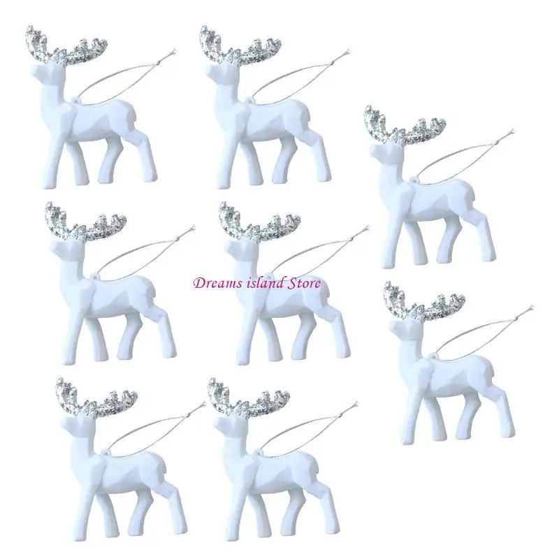8pcs Reindeers Reindeers Ornament Figurine a forma cervo per le festi decorazioni HX6C