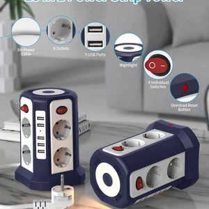 Smart Socket Tower mit 5 USB -Anschlüssen, multifunktionaler Expansion, individueller Haus- und Büroschaltersteuerung, Euro, 8 Positionen Hauptverkaufstabelle Hauptverkaufstabelle - №9