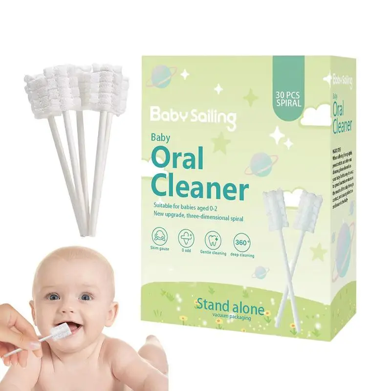 Newborn Mouth Cleaner Paper Handle Gauze Tongue Toothbrush Tight Suture Oral Cleaning Supplies For Home Travel Hotel And