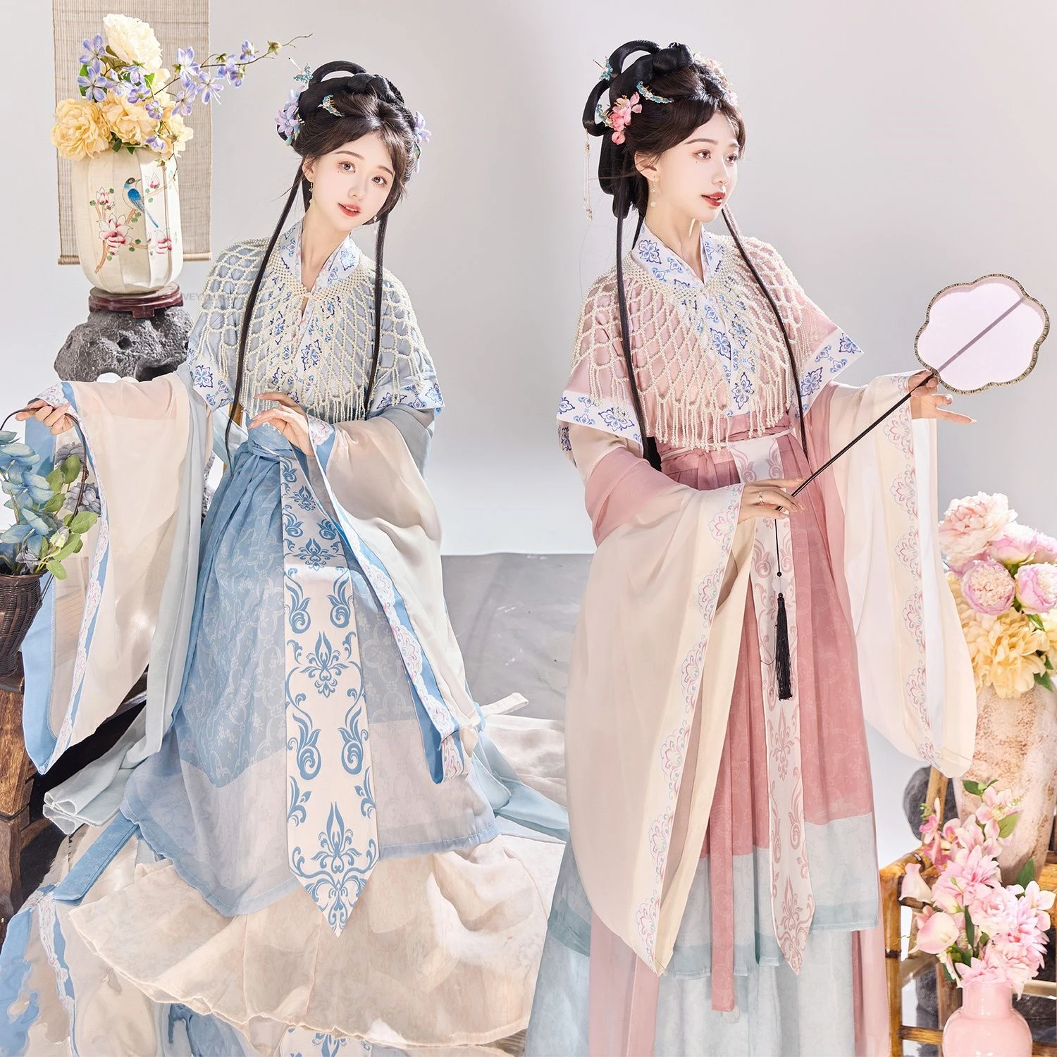 

Hanfu Dress Women Ancient Chinese Tang Dynasty Hanfu Autumn Winter Vintge Pearl Hanfu Dress Women Dance Cosplay Clothing