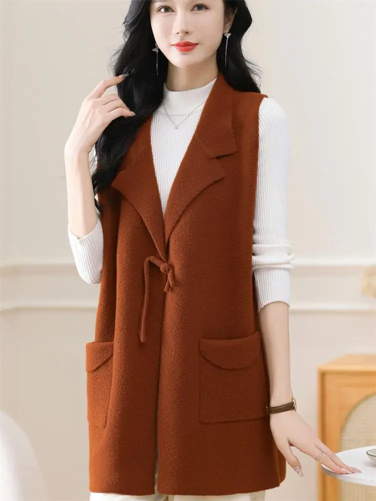 

Faionable Camere Knitted Cardigan Women's Vest Coat Long Sve V-Ne Button Closure Thiened Autumn Winter Outerwear