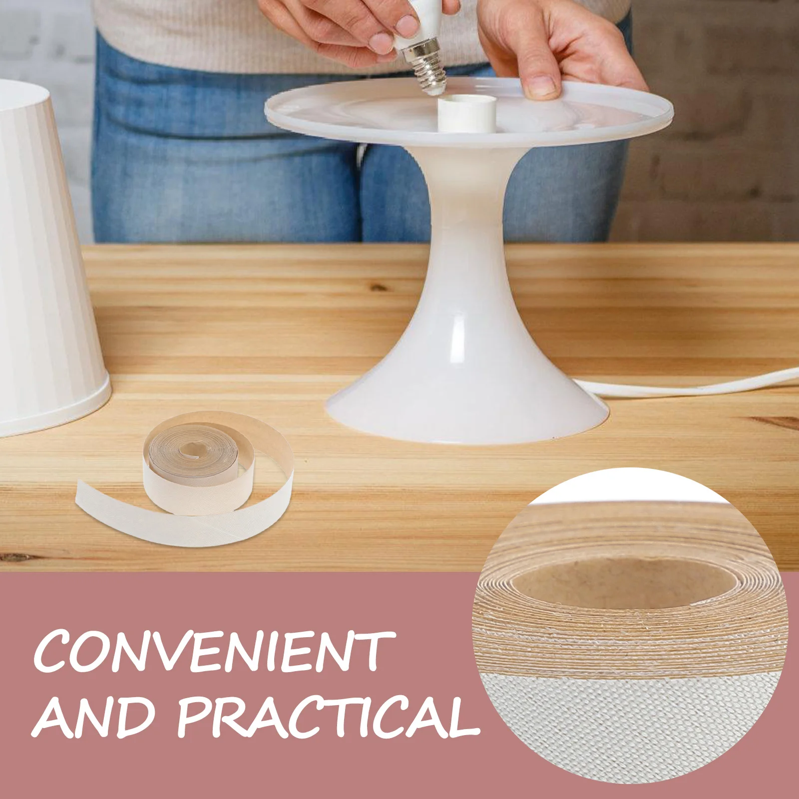 2 لفات عاكس الضوء مستلزمات صناعة 6 متر قماش بيج غطاء مصباح متفوقا قطاع للاستخدام غطاء مصباح ذاتي اللصق من القماش #2