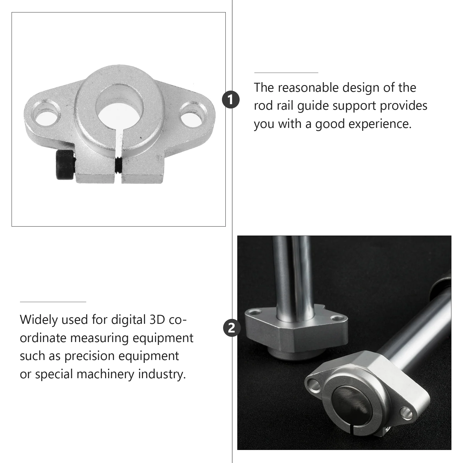 3 Pcs Optical Axis Bracket Rod Rail Guide Holder Shaft Support for 3D Printer Linear Motion Stand Aluminum Alloy Fixed