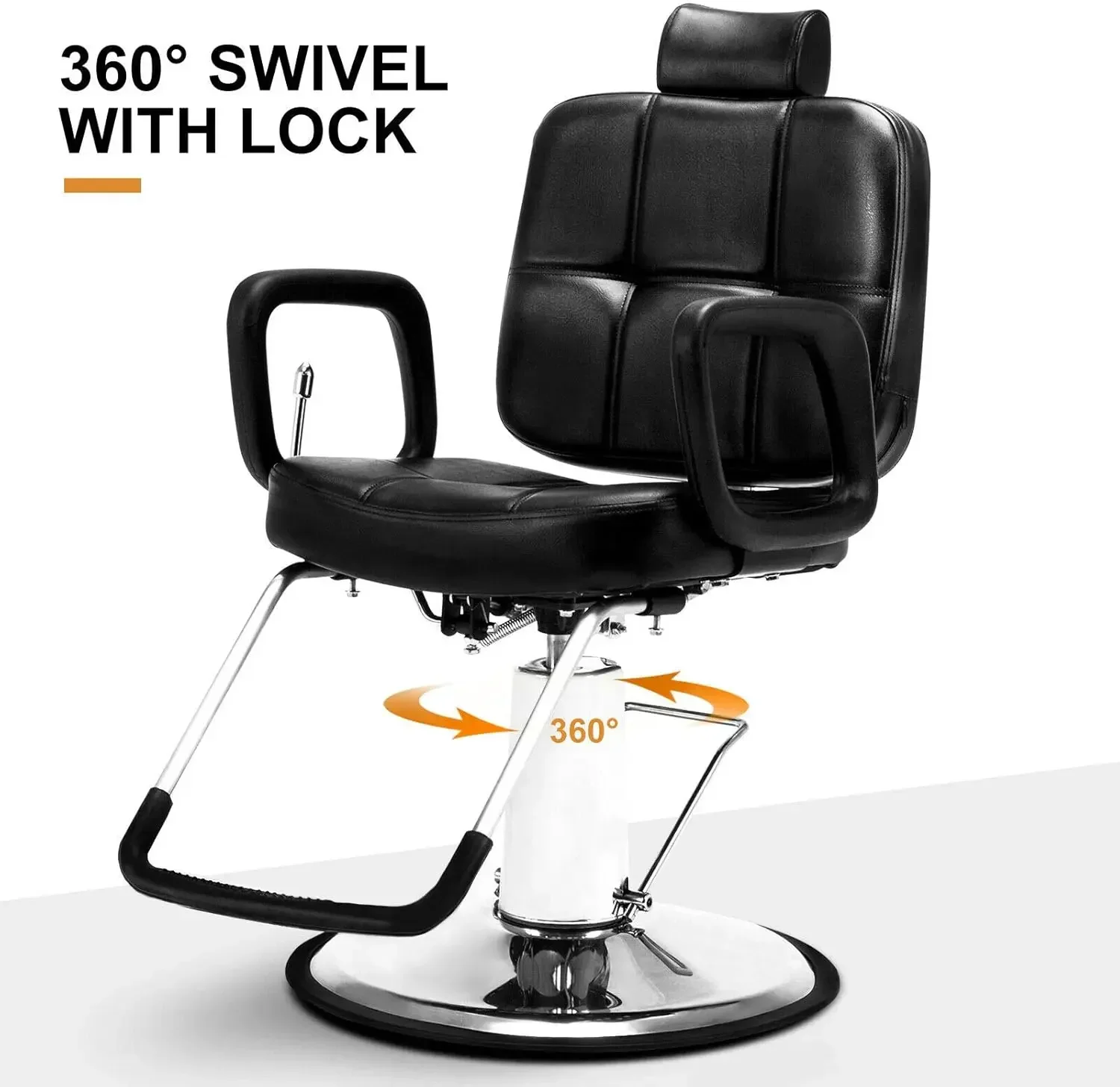 Hydrauliczne rozkładane krzesło fryzjerskie Salon dla stylisty fryzjerskiego Wytrzymałe krzesło do tatuażu Szampon Sprzęt do salonu kosmetycznego, krzesło do salonu fryzjerskiego