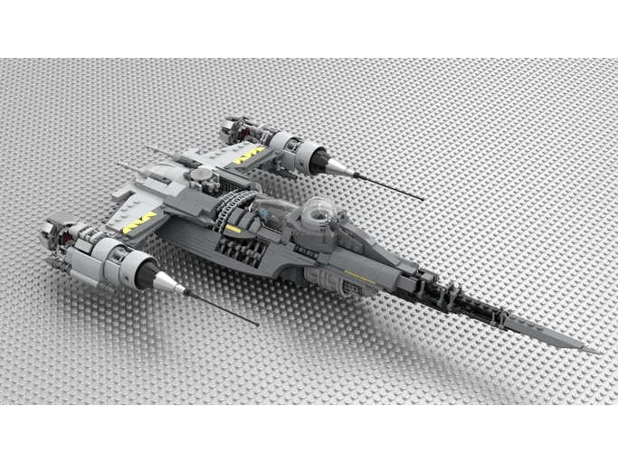 990pcs Moc Bricks Din Djarin modified N1 Starfighter Building Kit Aircraft Model Building Blocks Children Toys For Boys Gift Set