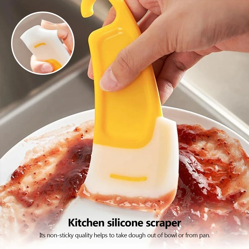 Silicone scraper, dirty pot and oily kitchen tabletop cleaning tool, high temperature resistant household kitchen cleaning tool