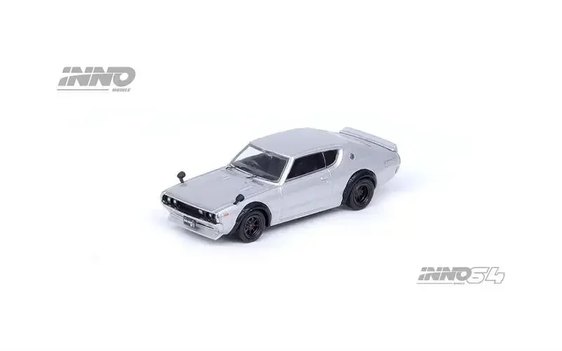 INNO 1:64 SKYLINE 2000 GT-R (KPGC110) نموذج سيارة فضي Diecast