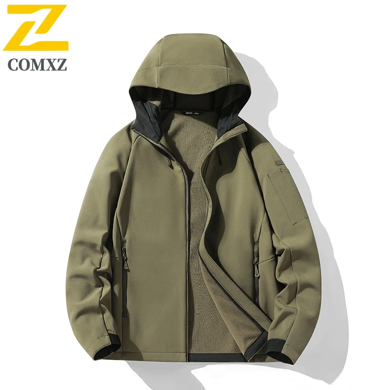 

Куртка для пар, зарядная куртка 2025, мягкая флисовая ветрозащитная водонепроницаемая теплая дышащая куртка с капюшоном, уличное пальто для горного лагеря и пешего туризма