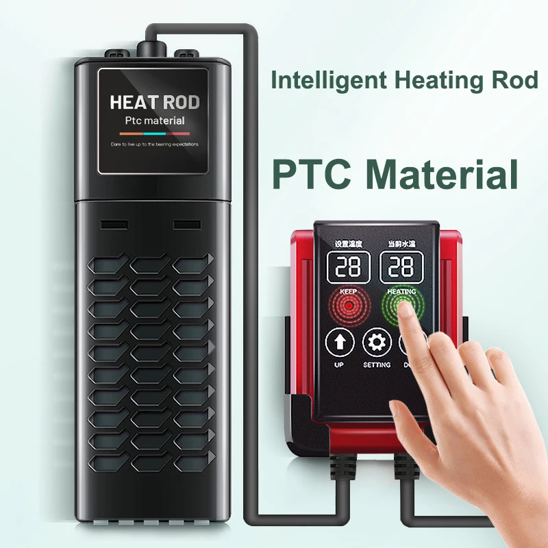 

Aquarium Submersible Heater Fish Tank LCD Display Adjustable Water Heating Rod Constant Auto Temperature