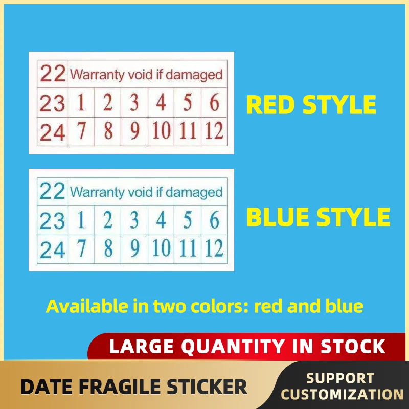 

100pcs Warranty Anti-tear Invalid English With Date Fragile Sticker Expiration Seal Label