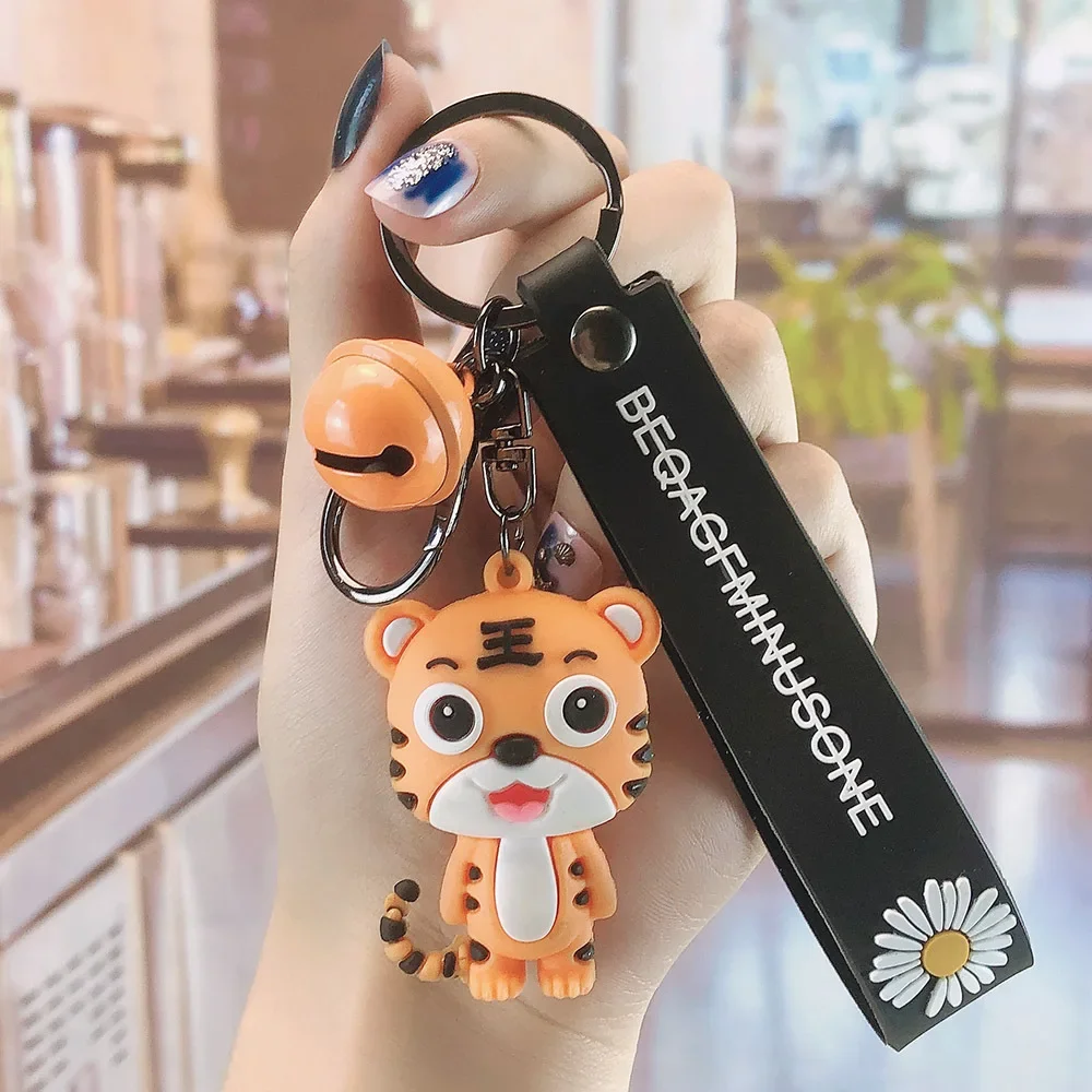 Cartoon Key Chain PVC Chinese Year of The Tiger Keychain Car Key Ring Birthday New Year Gifts for Children