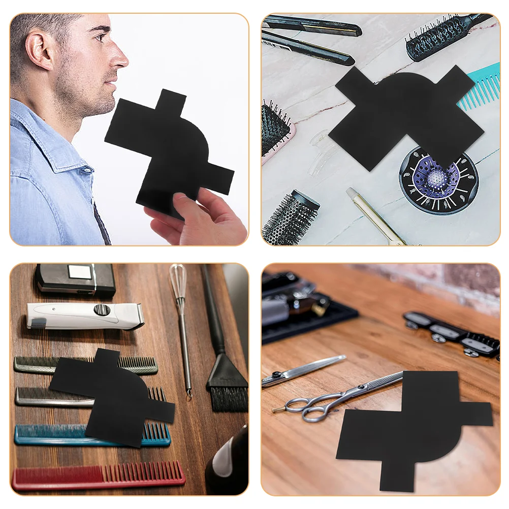 2 Pcs Hairline Baffle Color Matching Card Modeling Board Barber Enhancement Shaping Tool Pvc Man