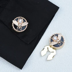 ICEYY 20MM Cute Pearl Bee Button Covers Set  Round Cufflinks Button Apparel Decorative for Shirts Tuxedos & Dresses
