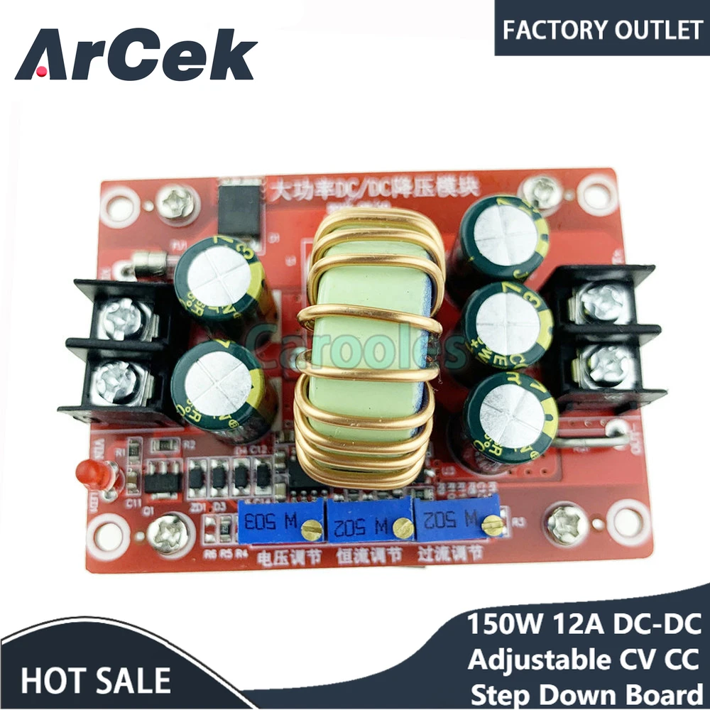 150W 12A DC-DC Adjustable CV CC Step Down Board Buck Converter Constant Voltage Current Power Module