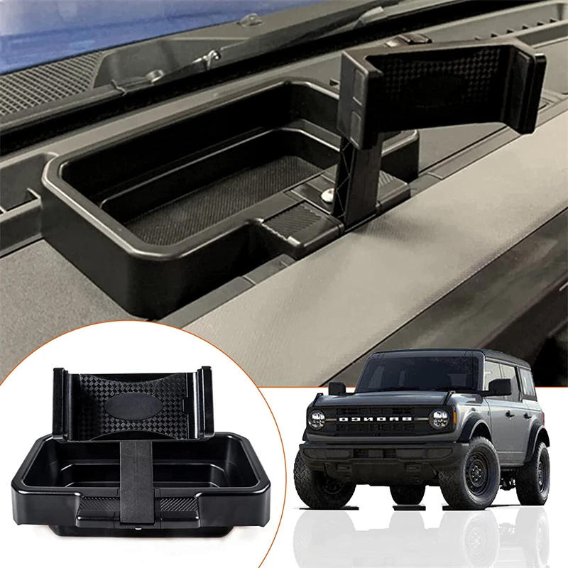 

Car Phone Holder Dashboard Storage Tray Organizer for Ford Bronco 2021 2022 2 Door 4 Door Accessories Phone Stand Storage Box