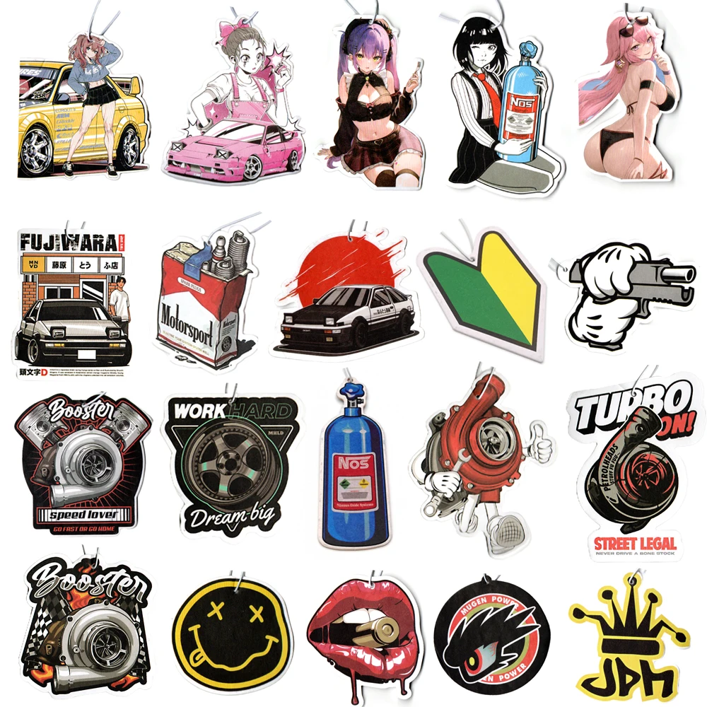 JDM Car Modification Culture Air Freshener Pendant Cool Girls Rear View Mirror Aromatherapy Pendant Car Decorations