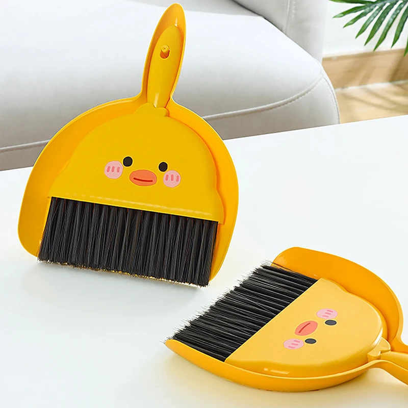 1Set Mini Desktop Broom Dustpan Suit Multipurpose Student Cleaning Supplies Household for Kindergarten Student Clean Tool