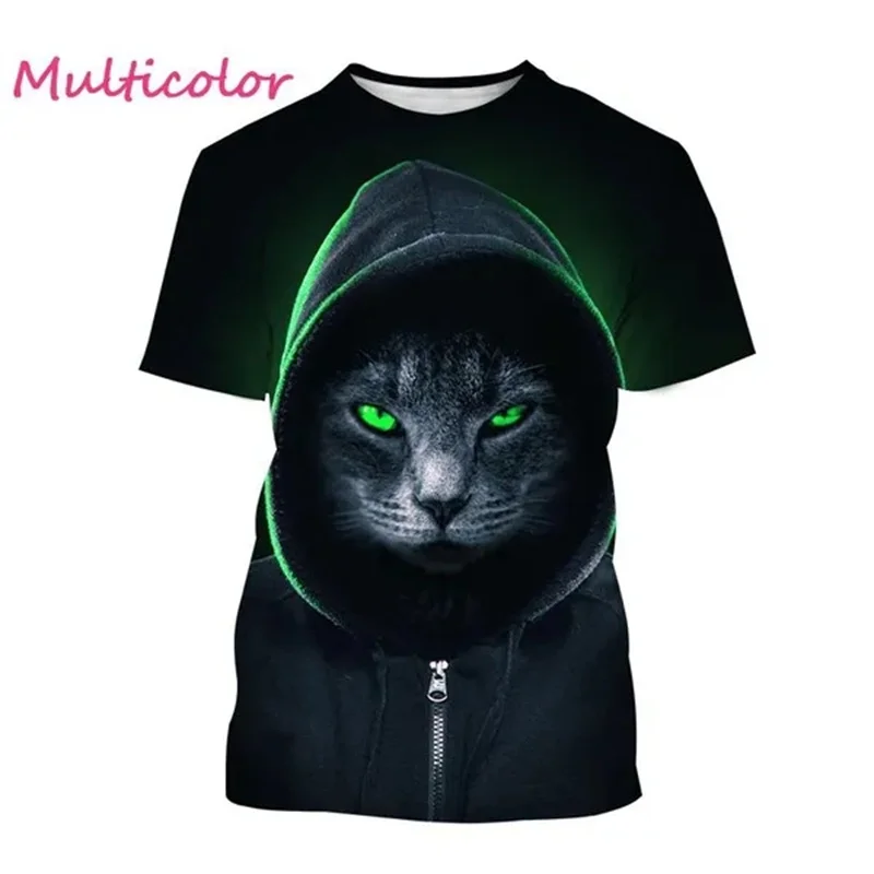 Funny Boxing Cat T Shirt Novelty Men 3D Muay Thai Cats Boxer Print T-shirt Cool Designs Felinae Felis Catus Kids Tops Tee Shirts