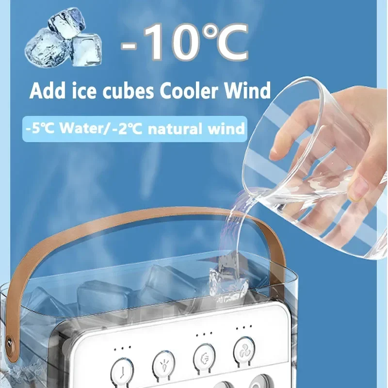 3 In 1 Fan AIr Conditioner Household Small Air Cooler LED Night Light Portable Humidifier Air Adjustment Fan Office Home Fan New image 2