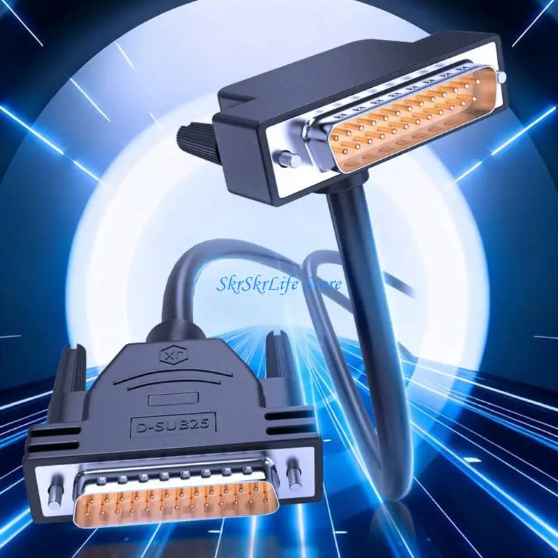 

E65E Flexible DB25 Male To Male 90 Degree Angled Parallel Cable Space Saving Installation For Printer Scanner Storage Devices