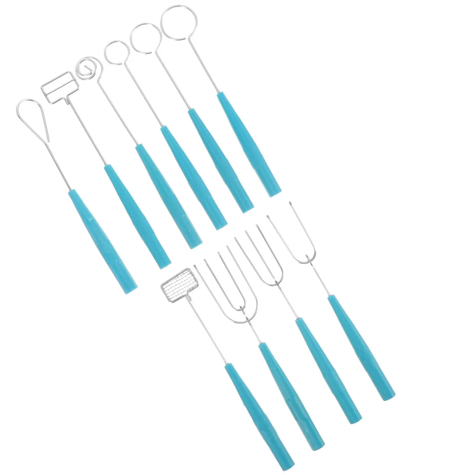 

10pcs Chocolate Forks Set Stainless Steel Dipping Baking Kitchen Gadgets Candy Tools Premium Plastic Handle Practical Durability