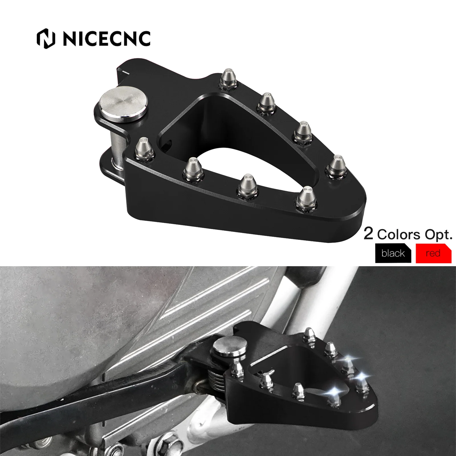 

NICECNC For Honda XR650L XR 650L 1993-2025 2024 2023 Motocross Enlarged Brake Foot Pedal Tip Plate Rear Brake Lever Tip Pedal