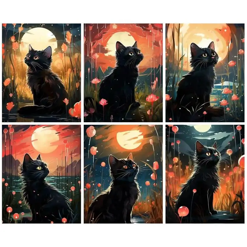 

SDOYUNO Frame Painting By Numbers Kits Cat Picture With Numbers Handicraft Coloring By Numbers Acrylic Paint For Home Decor