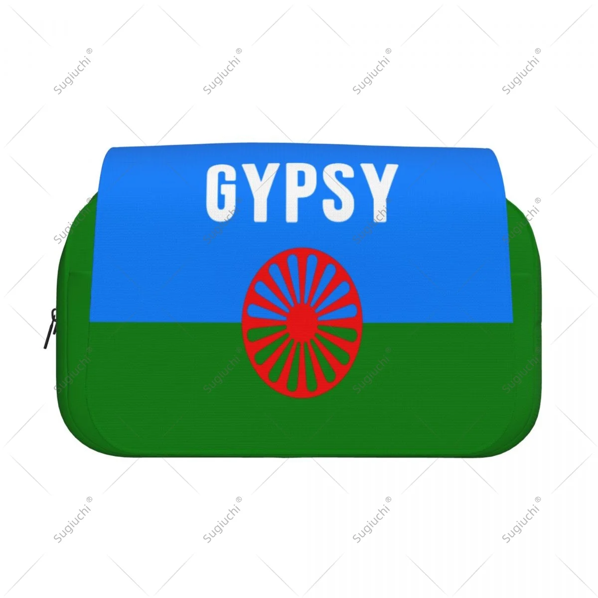 Pencil Case Scissors Bags 3D Gypsy Flag Double-layer Oxford Cloth Stationery Storage Pen Box Case